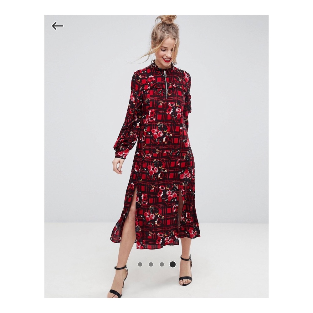 Checked Gingham Maxi Dress with Ruffles